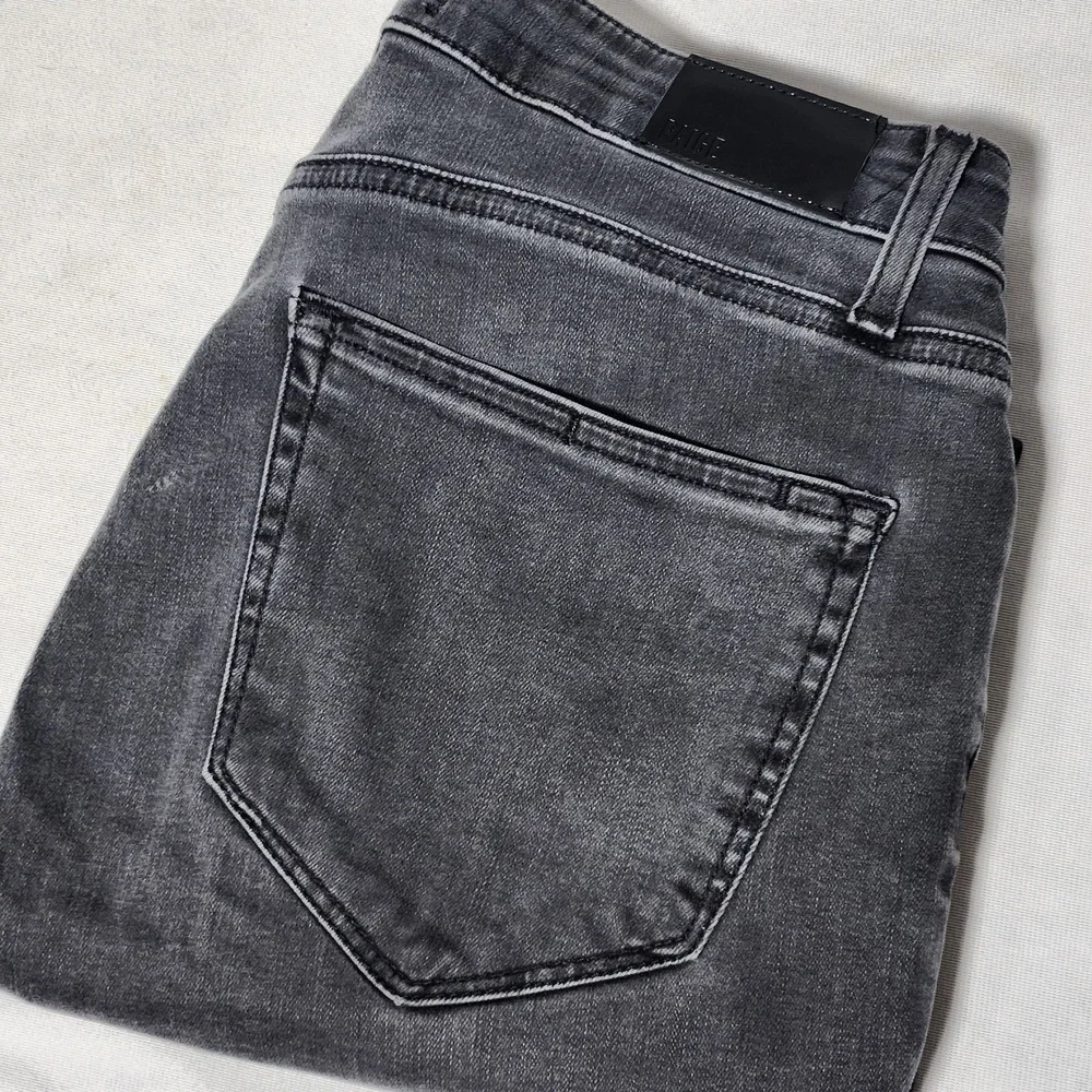 womens PAIGE black denim JEANS Bombshell Skinny Mid Rise Stretch Dark Magnet 28